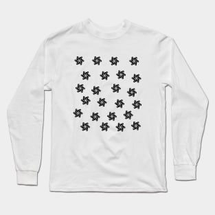 Black flowers pattern Long Sleeve T-Shirt